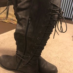 JustFab Quinta gray boots